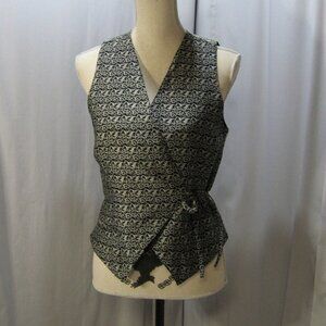 GAP Black and Gray Brocade Vest